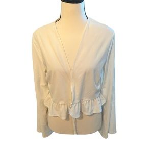 H&M HM Wrap Top Blouse In White Size Large L